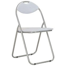 vidaXL Chaises pliantes à manger lot de 4 blanc similicuir