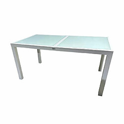 Mes Table de jardin extensible aluminium 160-240cm coloris blanc