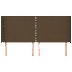 Avis Maison Chic Tête de lit moderne avec oreilles pour chambre - Décoration de lit Marron foncé 163x16x118/128 cm Tissu -MN27981