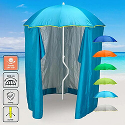 Parasol de plage léger visser tente protection uv GiraFacile 200 cm Zeus, Couleur: Turquoise