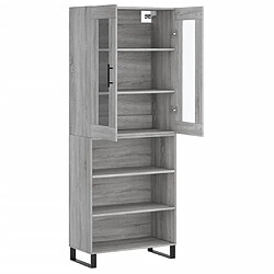 Avis vidaXL Buffet haut Sonoma gris 69,5x34x180 cm Bois d'ingénierie