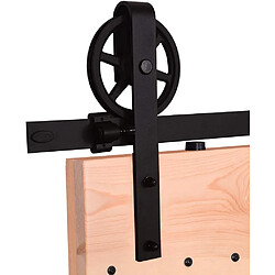 4.92FT/150cm Quincailleri Kit de Rail pour Porte Coulissante de Grange en Bois