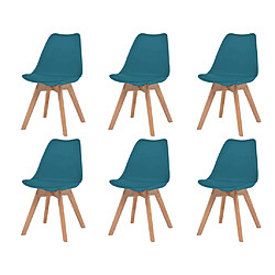 vidaXL Chaises à manger lot de 6 Turquoise Plastique 