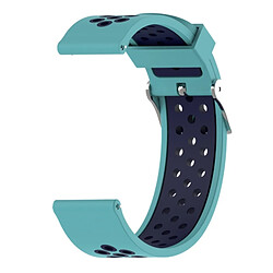 Wewoo Bracelet pour montre connectée Dragonne sport en silicone bicolore Xiaomi Huami Amazfit Bip Lite version 22 mm bleu foncé + bébé 