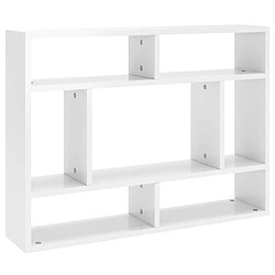 vidaXL Étagère murale Blanc brillant 75x16x55 cm Bois d'ingénierie