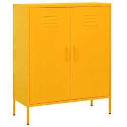 vidaXL Armoire de rangement Jaune moutarde 80x35x101,5 cm Acier 