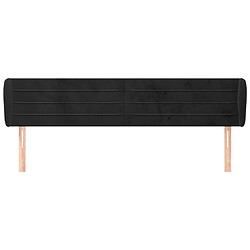 Avis Tête de lit scandinave avec oreilles,meuble de chambre Noir 183x23x78/88 cm Velours -MN27579