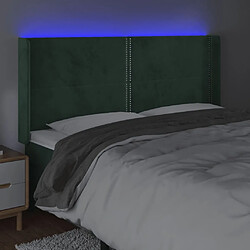 Acheter Maison Chic Tête de lit moderne à LED lumineuse pour chambre - Décoration de lit Vert foncé 183x16x118/128 cm Velours -MN68414