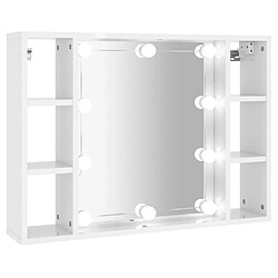 vidaXL Armoire de miroir avec LED Blanc brillant 76x15x55 cm