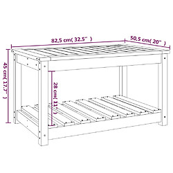 vidaXL Table de jardin gris 82,5x50,5x45 cm bois massif de pin pas cher