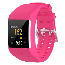 Wewoo Bracelet pour montre connectée Dragonne Sport en silicone POLAR M600 Rose Rouge 