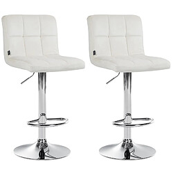 Non Lot de 2 tabourets de bar Peru velours chrome 