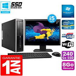 PC HP Compaq Pro 6300 SFF I5-3470 8Go 240Go SSD Graveur DVD Wifi W7 Ecran 27" · Occasion 