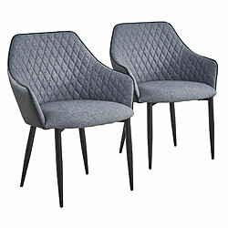 Paris Prix Lot de 2 Fauteuils Design Zoa 88cm Gris & Noir