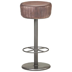 vidaXL Tabouret de bar Marron Cuir véritable