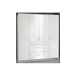 Acheter Inside 75 Armoire COOPER 4 portes 3 tiroirs largeur 179 laqué blanc / blanc