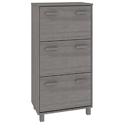 vidaXL Armoire à chaussures HAMAR Gris clair 59,5x35x117 cm Pin massif