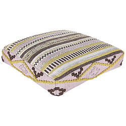 Beliani Pouf en coton multicolore 60 x 60 x 12 cm MAPLE