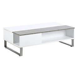 SELSEY Table basse - KOSTRENA - 110x60 cm - blanc / béton