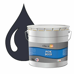 Pok Peinture de Finition Solvantée Laque Semi-Brillante Boiseries Intérieures et Extérieures - 10L - RAL 7026 - Gris Granit POK BOIS Gris : Peinture de Finition Solvantée Laque Semi-Brillante Boiseries Intérieures et Extérieures - 10L - RAL 7026 - Gris Granit