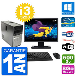 PC Tour Dell 7010 Ecran 27" Intel i3-3220 RAM 8Go Disque 500Go Windows 10 Wifi · Occasion 