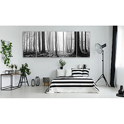 Decoshop26 Tableau toile de décoration murale impression premium en 5 parties sur châssis en bois motif Forêt monochrome 200x80cm 11_0018034