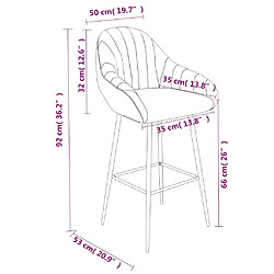 vidaXL Tabourets de bar lot de 2 marron clair similicuir pas cher