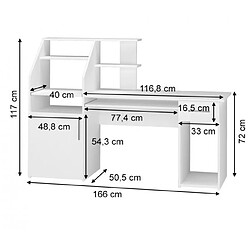 Mpc Bureau blanc avec étagères /tiroir/ 1 porte