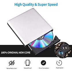 Lecteur DVD Blu Ray externe Lecteur CD DVD Blu Ray 3D, USB 3.0 et Type-C Lecteur Blu-ray portable optique mince