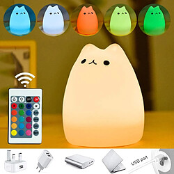 Universal Lumière colorée pour chat enfant Lumière nocturne enfant 4 modes d'éclairage et 16 RGB couleur USB rechargeable télécommande réglable lumière réglable prise de vue Los Angeles