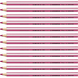 Stabilo Trio Crayon de couleur triangulaire Rose Lot de 12