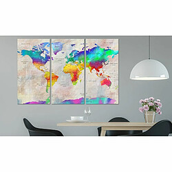 Paris Prix Tableau Imprimé World Map : Rainbow Gradient 80 x 120 cm