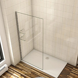 Aica Sanitaire Paroi de douche 100x190cm en verre securit anticalcaire 8mm