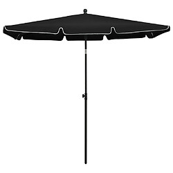 vidaXL Parasol de jardin avec mât 210x140 cm Noir