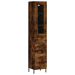 vidaXL Buffet haut Chêne fumé 34,5x34x180 cm Bois d'ingénierie