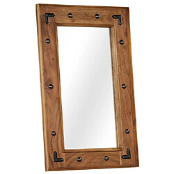 vidaXL Miroir Bois d'acacia massif 50 x 80 cm