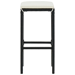 Acheter vidaXL Tabourets de bar avec coussins lot de 6 noir résine tressée