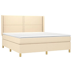 Avis vidaXL Sommier à lattes de lit matelas et LED Crème 160x200 cm Tissu