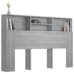 Avis vidaXL Armoire de tête de lit Sonoma gris 160x19x103,5 cm