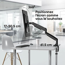 ONKRON Bras Articulé Écran PC 13 - 32 Pouces, Support Ecran Bureau jusqu'à 9 kg - Porte Ecran PC avec VESA 75x75 et VESA 100x100 mm/Support Ecran PC Bureau Inclinable Pivotant Rotatif G100-B Noir pas cher