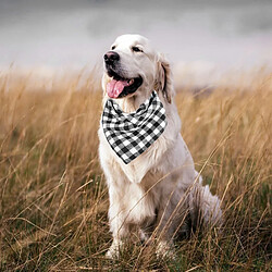 Pet Dog Bandana Collar Neckerchief Triangle Plaid Saliva Serviette Chat Fournitures Blanc