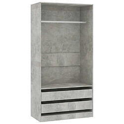 vidaXL Garde-robe Gris béton 100x50x200 cm Bois d'ingénierie