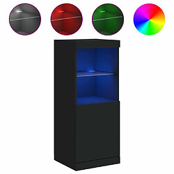 Maison Chic Commode Buffet - Meuble de rangement avec lumières LED noir 41x37x100 cm -GKD67352