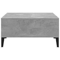 Avis vidaXL Table basse gris béton 60x60x30 cm bois d'ingénierie