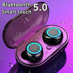 GUPBOO Bluetooth 5.0 écouteurs Y50 casque sans fil 9D casque stéréo sport casque étanche avec micro boîte de charge intelligente