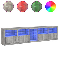 Acheter vidaXL Buffet avec lumières LED sonoma gris 283x37x67 cm