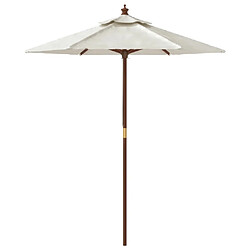 Avis vidaXL Parasol de jardin avec mât en bois sable 196x231 cm