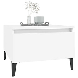 Avis vidaXL Table d'appoint Blanc 50x46x35 cm Bois d'ingénierie