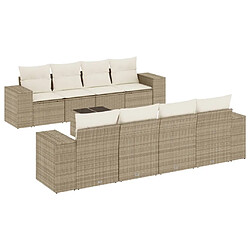 vidaXL Salon de jardin avec coussins 9 pcs beige résine tressée