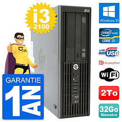 PC HP WorkStation Z210 SFF Core i3-2100 RAM 32Go Disque 2To Windows 10 Wifi · Occasion 